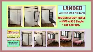 Hidden Study Table. Wall Bed + HWB-Single.Landed@Sin Ming Area.HWB HUB.HDB.EC.BTO.