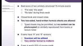 IEE 475: Lecture M (2019-12-03) - Final Exam Review [slides with audio overlay]