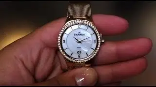 Women's Skagen Rose Gold Crystal Watch 630SRR2