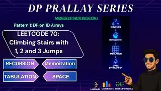 DP 4.Climbing Stairs | Leetcode 70 | Memoization to Space Optimization| Pattern 1 |DP Prallay Seried