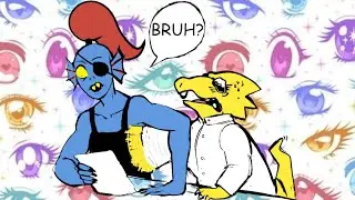 UNDERTALE comic dub [Undyne finds Alphys's fanart of them as self-insert OCs]