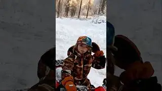 Ridge showing off his skills!! #alaskanadventures #alaskanwinter #snow #alaskalifestyle #arcticfun