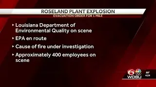 Louisiana Department of Environmental Quality on the scene of explosion in Roseland