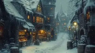 Snowy Hogwarts Village | Haunting Piano & Cello | Dark Academia Winter Ambience
