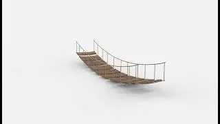 wooden rope bridge 360 animation