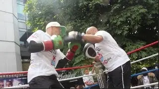 ITS THE CHAMP!! LEE SELBY SMASHES THE PADS & SHOW TREMENDOUS HAND SPEED W/ TRAINER TONY BORG