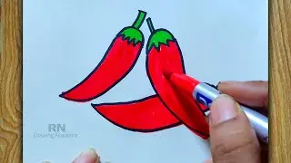 HOW TO DRAW RED CHILI EASY STEP BY STEP