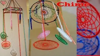 making wind chimes using woolen || DIY Wind Chime || Bangles\Woolen Crafts