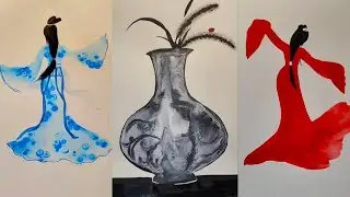 Fun And Simple Line Drawings~Use Toilet Paper To Draw A Beautiful Girl In Blue Cheongsam!