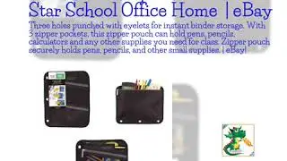 3-Ring Binder Zipper Pencil Pouch Black 3 pockets Five Star School Office Home  | eBay
