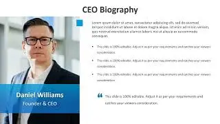 CEO Biography PowerPoint Template | Kridha Graphics