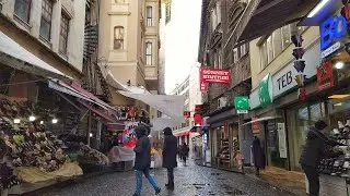 Istanbul Walk | Streets of Sirkeci & Emin&ouml;n&uuml; | Snowfall, Winter 2021