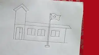 School drawing with L pattern.🏫🏫খুব সহজে বিদ্যালয় আঁকা শিখি। @Kanon&rsquo;sArtGallery25