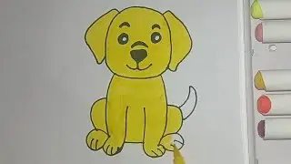 How to draw dog  drawing video kid's cartoon drawing painting #trending #art #video 