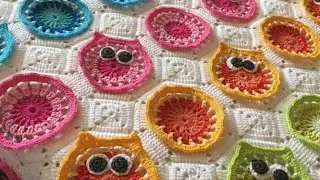 How to make crochet owl  Blanket