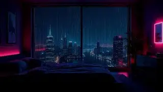 Deep Sleep Night Ambience | Soothing Rain Sounds Outside Window