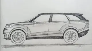 Drawing Range rover velar || draw a new range rover velar MUV car!!!