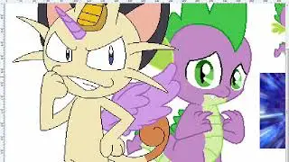 Meowth Princess And Hurt Spike  (SpeedPaint)  [Warning Gore]