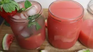 WATERMELON GINGER And STRAWBERRY JUICE | HEALTHY DETOX SUMMER DRINK | JUICE RECIPE