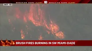Brush fire burns west of Miami-Dade's Country Walk area