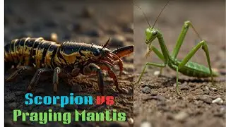Scorpion vs Praying Mantis #WildlifeDocumentary #ScorpionVsMantis  #PredatorVsPredator #EpicBattle