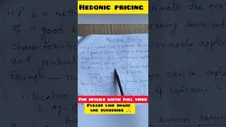 hedonic pricing #evaluation tools of environment #mec108 #maeconomicsignou #maeconomics #competitive