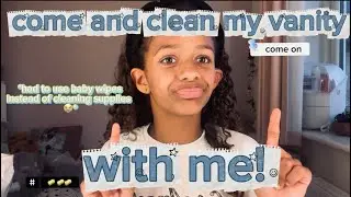 come and clean my vanity with me|cleaning|vanitydesk|drawers|mirror