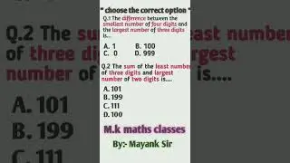 number system # choose the correct option #viralshort