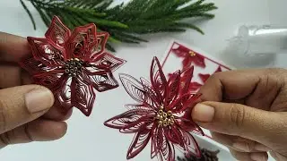 How to make Poinsettias | Step by step tutorial on Quilling Poinsettias - make 2 designs