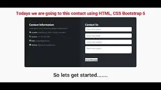 Contact Form ~ Using Bootstrap 5