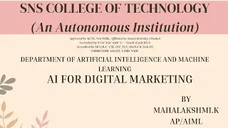 Evolution of marketing | AI FOR DIGITAL MARKETING | SNSINSTITUTIONS