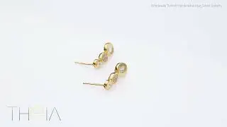 Oval CZ Round Shape Silver Stud Earrings