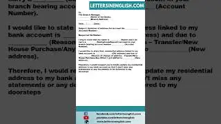 Application for Address Change in Bank