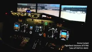 【Home Cockpit】Boeing737NG FlightDeck Solutions Takeoff RWY32L RJOO