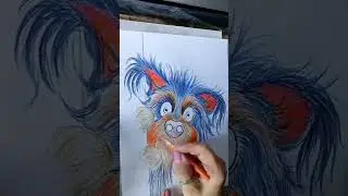 Dog. Curious doggie. Pencils. #art #coloredpencils #graphics #dog #dogs #curious #animals #painting