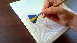 Easy way to Paint a Snowy Mountain ASMR / Acrylic Landscape Tutorial / DEMO #269