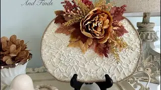 DIY Lace Shabby Chic Wood Pumpkin