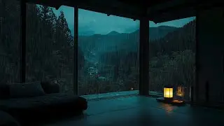 Soft Rain Sounds in a Tranquil Garden 🌧 | Calm Dark Bedroom Ambience for Deep Sleep