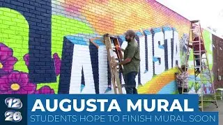 Progress made on downtown mural by Augusta University students