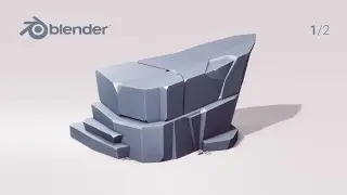 (1/2) Низкополигональный стиль / Плоское затенение &mdash; модель камня в Blender 3D | Плоское затенение | Скоростное моделирование в Blender