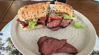 Reverse seared eye fillet steak sandwiches. 