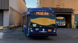 2020 Novabus LFS Hybrid #0022 pulls into the Kingsbridge Bus Depot