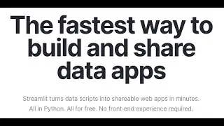 Making Web Apps with Streamlit (1 of 2)