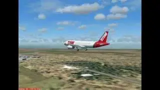 FS2004 HD - TAM A320 Wilco Feelthere landing in Salvador SBSV - External view