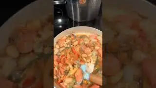 Salt fish franks with beans