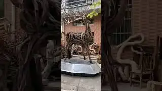 Wood sculpture deer | interior standing sculpture | interior decorative woodwork | hotel decor
