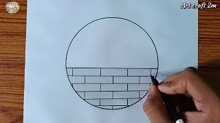 Beautiful Scenery with Red Heart ❤️ | Easy Drawing for Beginners @Artcraft2m