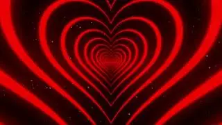 💗Red Neon Love Heart Tunnel Background Video(1-Hour_No Sound)/Heart Background/Love Video Background