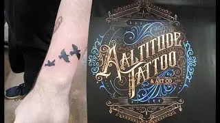 Anthony got a silhouette tattoo of 3 birds