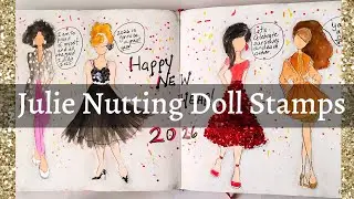How to Dress Your Julie Nutting Doll Stamps With Watercolor & Glitter - GRWM
